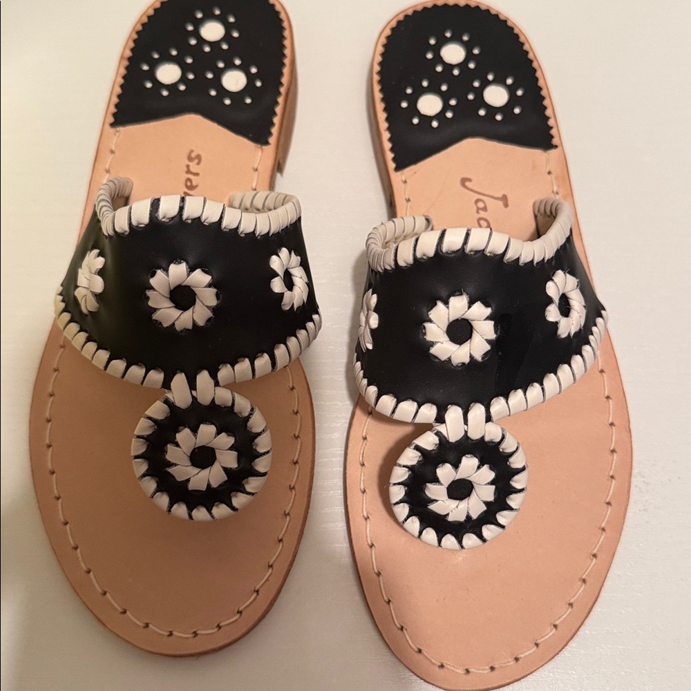 Jack Rogers Black and White Sandals